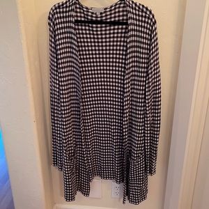 Joseph A Large black white check long cardigan